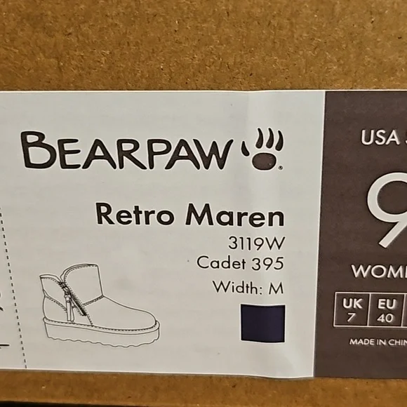 BEARPAW: RETRO MAREN: Cadet Navy OR Eggplant Sz 9 - BNIB! - Picture 11 of 14